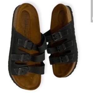 Naot Classic Austin Sandals Soft Black Genuine Leather Size 37